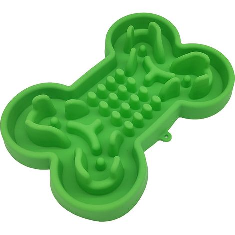 Bone Shape Pet Feeder Silicone Anti-étouffement Gamelle Pet Supplies Chien Chiot(Vert grand: 33235.5CM) (1/5)
