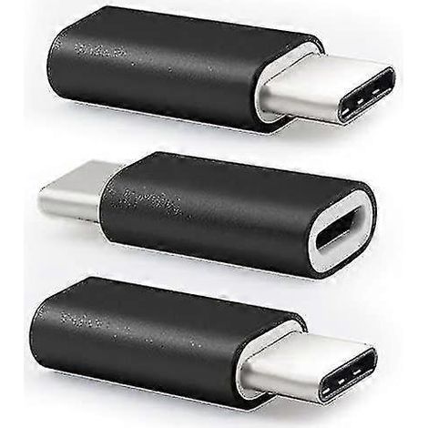 Adaptateur USB-C, câble convertisseur mini USB Type-C 3.1 mâle vers micro USB femelle, compatible avec LG V20, Huawei P9, Microsoft Lumia 950, HTC Bolt, ZTE Axon 7 et autres appareils. (1/4)