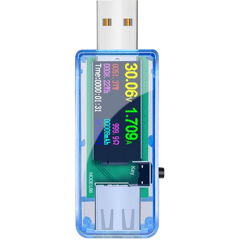 13-in-1 USB-Tester: Strom- und Spannungsanzeige, Farb-LCD-Display, Amperemeter, Wattmeter, digitales DC-Multimeter, Voltmeter, Wattmeter. Hochpräziser, tragbarer USB-Tester. (1/2)
