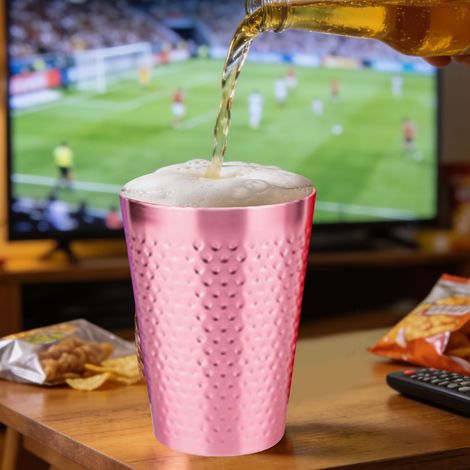 Gobelets en métal, 5 couleurs, réutilisables, légers, en aluminium martelé de qualité alimentaire, pour bière et boissons froides (lot de 5). (1/5)