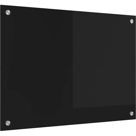 Salpicadero de cocina Negro 70 x 50 cm vidrio templado vidaXL