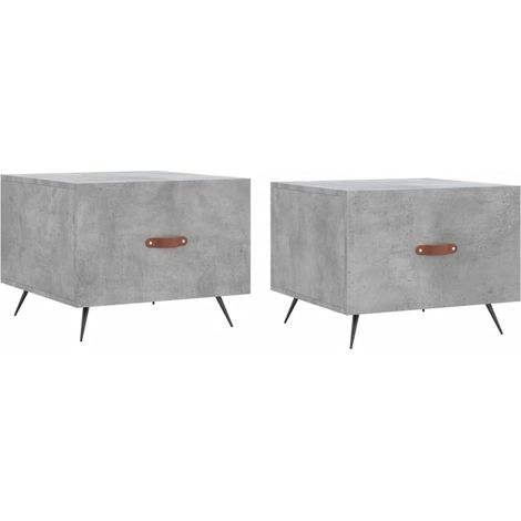 Maison Exclusive - Couchtische 2 Stk. Betongrau 50x50x40 cm Holzw