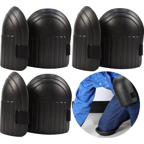 BEBUSINGOTO Rodilleras para el hogar y la jardinería, 3 pares de cojines de espuma EVA ligeros e impermeables con correas ajustables para jardinería y limpieza del hogar, color negro (1/4)