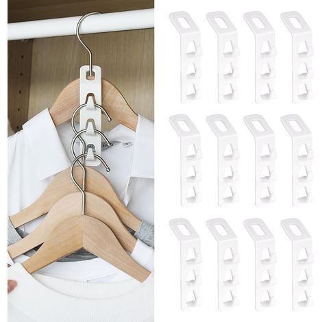 12 Pièces Crochets De Connexion Peu Encombrants pour Garde-Robe,Crochet Gain de Place Penderie Convient (1/5)