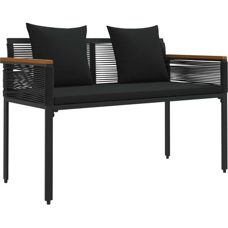 Banco de exterior Negro 117 x 54 x 74.5 cm ratán sintético vidaXL