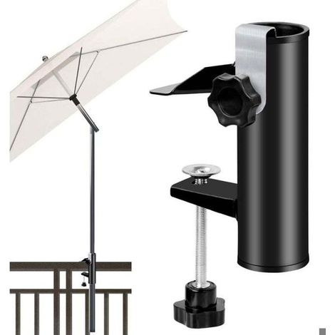 Pince Parapluie Support de Balcon, Support Parasol Balcon, Support de Parasol Clip de Fixation pour Balcon Universelle de Parasol (1/4)