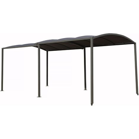 Tettoia in metallo estensibile "Mathis" - 303/566 x 295 x 240 cm - Antracite