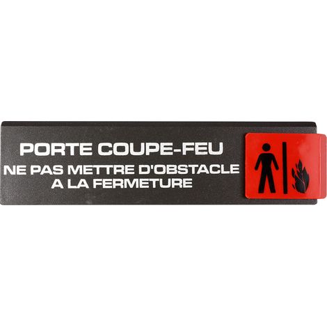 Plaque de porte Porte coupe-feu ne pas mettre d'obstacle a la fermeture - Europe design 175x45mm - 4034812