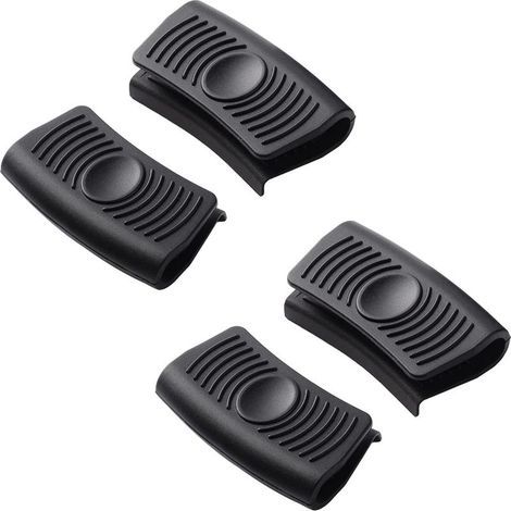4 Pièces Noir Support de Poignée Chaude, Poignée D'assistance en Silicone, Poignées Isolées Antidérapant, Isolé Thermiquement (1/5)
