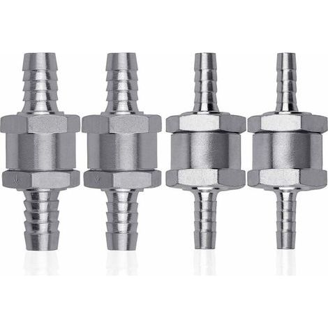 4 Pcs Clapet Anti-retour Gasoil en Alliage d'aluminium, 6/8/10/12mm Clapet de Carburant avec Flèche pour Essence Diesel Voiture Bateau Moto (1/5)