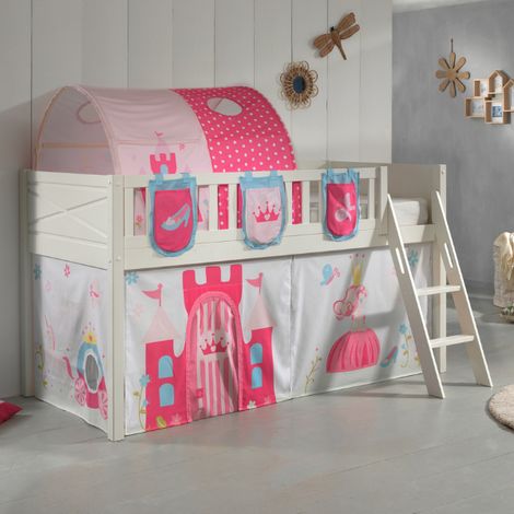 Lit mi-hauteur Scottie 90x200 cm Princesse 3-blanc (1/4)