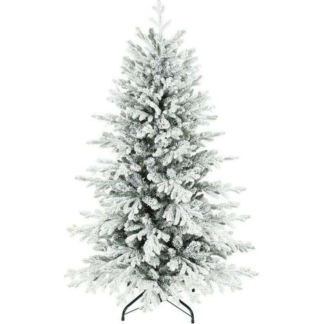 Sapin de Noël artificiel enneigé de 150 cm, 1162 branches fournies et support métallique pliable pour intérieur