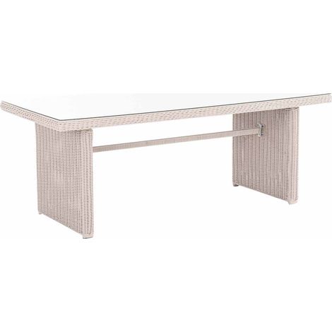 Polyrattan Tisch Fontana XL 200 x 90 cm perlweiß (1/5)
