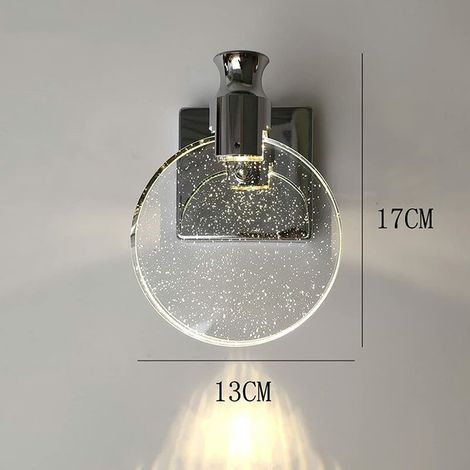 Kristall-Wandleuchte, luxuriöse Wandleuchte im nordischen Stil für den Innenbereich, kreative runde Wandlampe für Schlafzimmer, Nachttisch, Wohnzimmer, Badezimmer, Kommode, Flur (Silber, klein) (1/5)