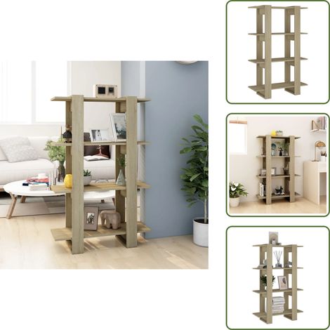 Bibliothèque/Séparateur de pièce Chêne Sonoma 80x30x123,5 cm - Bibliothèque - Meuble Rangement - Étagère - Séparateur De Pièce - Bibliothèque Moderne (1/5)