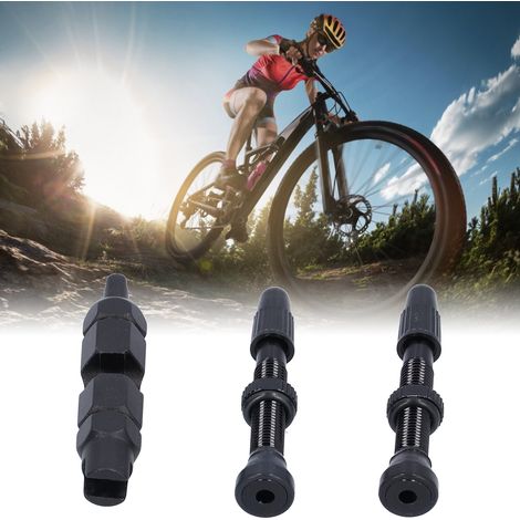 Rennrad, Faltrad, französisches Fahrrad, herausnehmbarer Ventileinsatz, Ventilschaft mit Montage-/Demontagewerkzeug, 40-mm-Ventil, schwarz. (1/5)