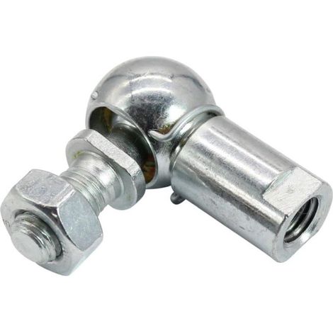 Rótula de dirección con anillo de retención en acero cincado DIN 71802, pieza de fijación universal, longitud 35 mm, M10 derecha, M10 izquierda, junta de resorte de gas, rodamiento de bolas, vástago,  (1/3)