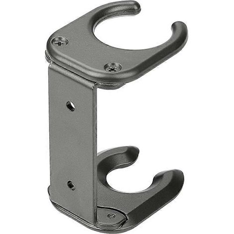 Wandmontierter Haartrocknerhalter HD18 aus Metall mit selbstklebender Befestigung, grau (1/5)