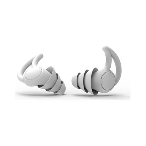 pares de tapones de silicona para los oídos, para dormir, con cancelación de ruido, insonorizados, impermeables, para natación - Blanco perla + caja transparente (1/4)