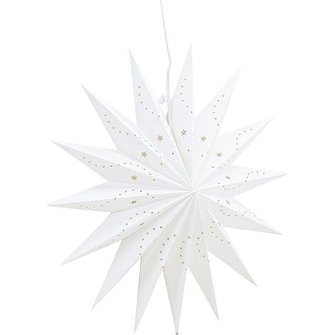 Lindvallen Weihnachtsstern mit Licht Papier Ø51 cm Pendelleuchte weiß.