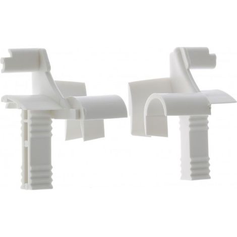 Par de tapas de extremo en forma de tulipán para persianas enrollables monobloque de 45° – Compatibles con lamas de PVC de 7 a 9 mm – Color blanco – Accesorio de protección para ventanas (1/4)