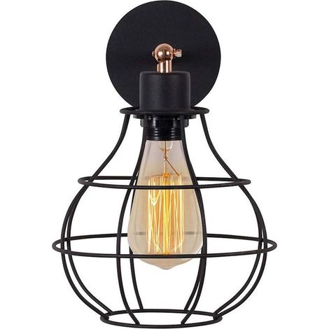 Lampe murale Dropy, Applique, Noir en métal, 23 x 20 x 32 cm, 1 x E27, max 100 W (1/5)