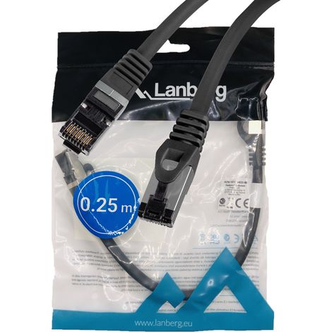 Cavo LAN internet RJ45 patchcord Cat.8.1 sftp nero 0,25 m (1/5)