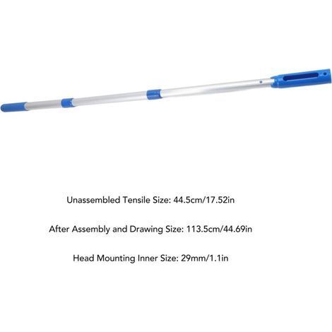 Perche Télescopique de Piscine, Perche Télescopique Professionnelle en Aluminium à 3 Sections Poignée de Filet de Nettoyage de Piscine Détachable pour Filets D'écumoire Brosse de Tête D'aspira (1/4)