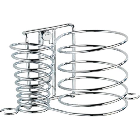 Wenko – Support de sèche-cheveux 20648100 – Acier inox chromé – Résistant à la chaleur et à l'humidité – Installation facile avec vis et chevilles (1/5)
