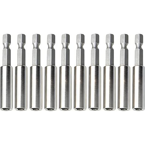 10 Pieces Magnetic Bit Holder Screwdriver 60 mm Extension Drill 1/4 Inch Hex Drill Extension Rod for Drywall Screwdriver (1/5)