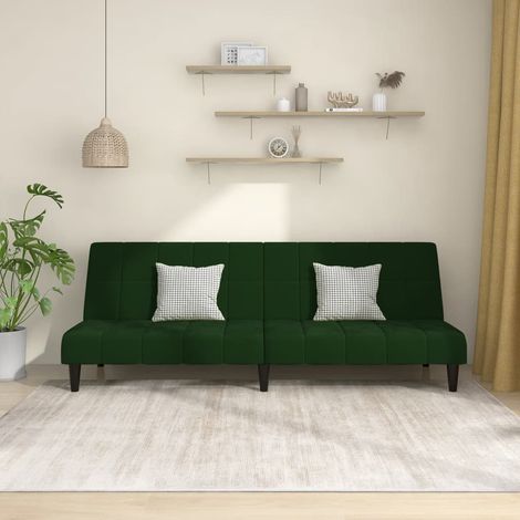 Schlafsofa 2-Sitzer Dunkelgrün Samt vidaXL (1/5)