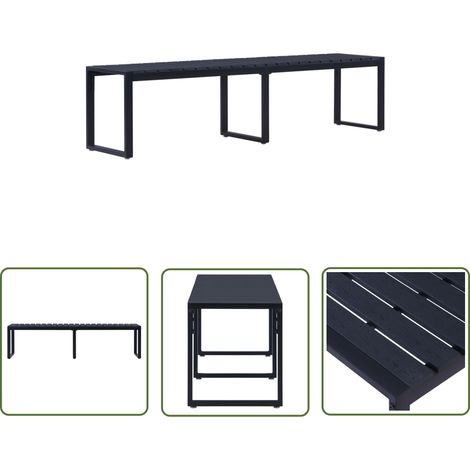 Furniture Limited - Banc de jardin 180 cm Panneau PS Noir (1/6)