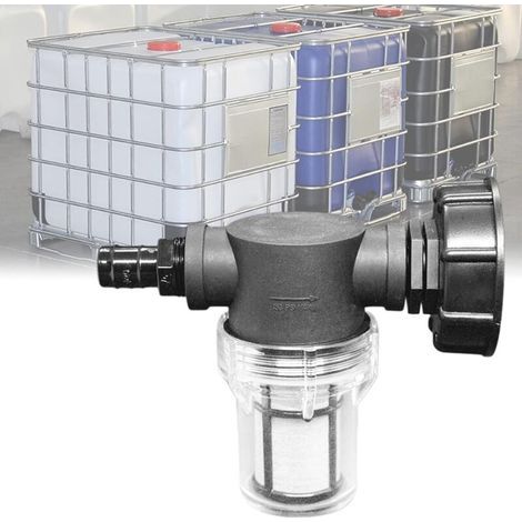 1000-Liter-Tankanschlusshahn, Gartenschlauchverbinder mit Filterfunktion, S60x6 IBC-Wassertankadapter, Gartenschlauchverbindung für Regenwassersammler (Pagode) (1/4)