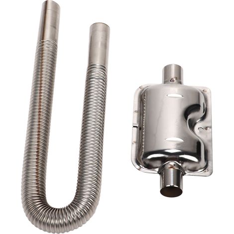 Tuyau d'échappement silencieux pour chauffage air stationnaire, réservoir diesel acier inoxydable, flexible ventilation carburant, diamètre intérieur 25mm, longueur 60cm (1/5)