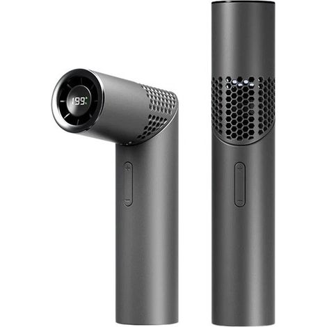 Ventilateur turbo portable, 199 vitesses, batterie 3000 mAh, ventilateur de poche haute vitesse pour le camping et le bureau (gris) (1/5)