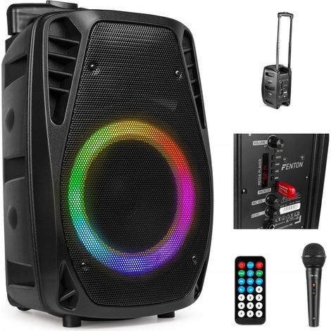 Altavoz de karaoke Bluetooth de 300 W con micrófono, control remoto y pilas. (1/5)