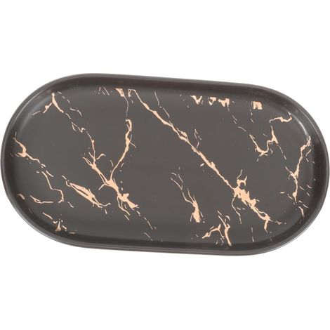 Plateau à Bijoux en Céramique Effet Marbre pour Rangement Multi-Usage Surface Lisse, pour Porte-clés et Tasses Salle de Bain ou Lavabo'-'-