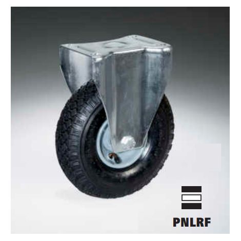 RUOTA NUCLEO IN PLASTICA NERO COPERTURA CAMERA D'ARIA GOMME GIREVOLI FISSE FRENO - RUOTA FISSA Ø260 (1/4)