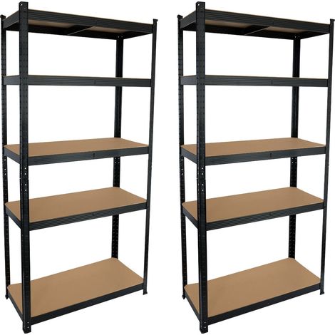 Pack 2 Estanterías Modulares Metálicas con 5 Baldas 875kg 90x40x180cm Thinia Home (1/5)