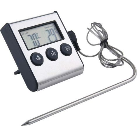 Thermomètre à Viande Numérique Sonde Cuisson Barbecue Grille Lait Vin Eau (1/4)