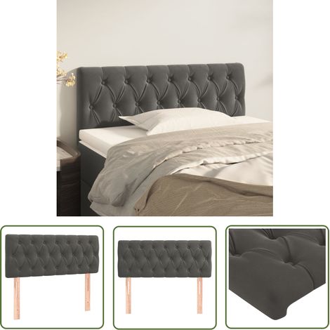 Tête de lit Résistante et économique, Panneau de lit, Gris foncé 100x7x78/88 cm Velours OIB4006E (1/5)