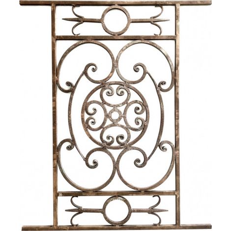 Appui de fenêtre en fer forgé d'époque - Longueur 900mm Hauteur 900mm - Style Haussmannien - Esprit brocante - Prêt à sceller - DECO FER FORGE