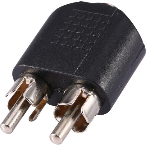 Adaptateur/convertisseur répartiteur jack stéréo femelle 3,5 mm vers double RCA mâle (femelle/mâle).
