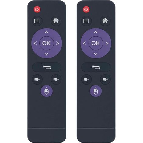 2er-Pack Fernbedienungen. Ersatzfernbedienung passend für MXQ TV-Boxen H96 Mini, H603, A5X Max, H96 Max, RK3328, RK3318, X88 Pro S, X88 Pro T, X88 Pro X3, H6 Allwinne (1/4)
