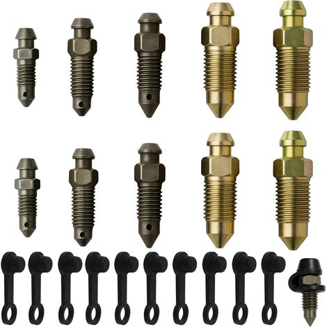 Lot de 10 vis de purge pour moto et vélo électrique Vis creuses M6 M7 M8 M10 pour étrier de frein et maître-cylindre Entretien de frein de précision avec embouts de (1/5)