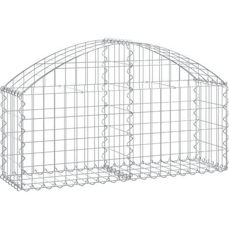 Panier de gabions arqué 100x30x40/60 cm Fer galvanisé