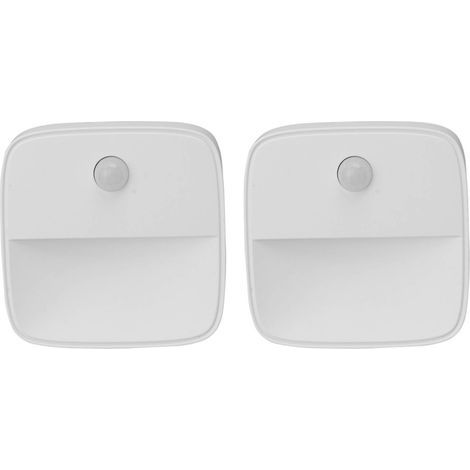Mini warm white LED night light with motion sensor, 2 pieces, plug-in, for bedroom and kitchen (1/5)