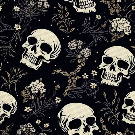 Tela Oxford decorativa para exteriores - Motivo de calavera I DX4372 (1/5)