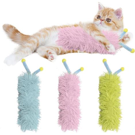 Lot de 3 coussins à l'herbe à chat - Jouets doux et résistants pour chats avec antennes, couleurs vives, jouet interactif d'intérieur, compagnon idéal pour les chats (1/5)