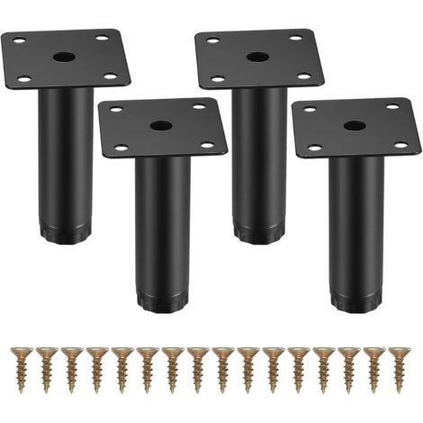 8cm Adjustable Furniture Legs, Metal Fixing Support Feet for Furniture, Tables, Chairs, Desks, Kitchens and Cabinets. (1/5)